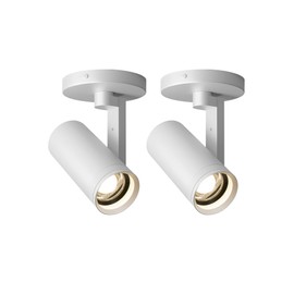 Aisilan Adjustable Dimmable Beam Angle 10-55° Zoomable Spotlight Indoor, 12W Black LED CRI 97 Ceiling Spotlight Fixture, 2 Pack 3000K Modern Wired Accent Lighting for Artwork, Living Room, Mural