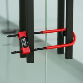 U-Lock - Five-Digit Code Extra-Long U-Lock - Long Shackle Combination Lock - Bicycle Lock with Adjustable Shackle - for Bicycles, Electric Bikes, Mountain Bikes, Glass Doors (U4)