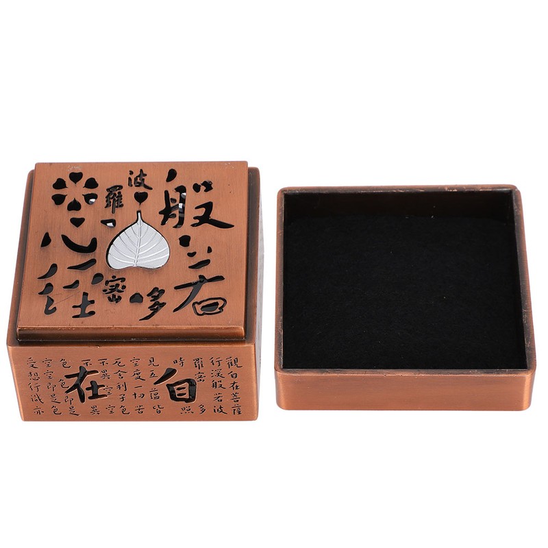 Incense Burner Zinc Alloy Metal Heart Sutra Disk Household Crafts
