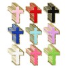 Quuztao 45 Pcs Cross Patches Iron on, Embroidery Gold Border