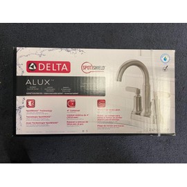 Delta 25769LF-SP Alux SpotShield Brushed Nickel 2-handle 4-in Centerset Bathroom