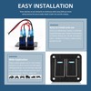 GGTA 2 Gang Rocker Switch Panel Waterproof，12v-24v Aluminum Waterproof Boat