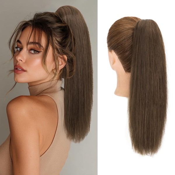 Charites Ponytail Extension, 20 Inch Claw Clip Ponytail Extension Human