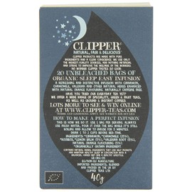 Clipper Organic Sleep Easy (Cinnamon, Chamomile and Valerian) Infusion Tea Bags 40g (20's) x6-120 Tea Bags