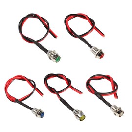 Bediffer LED Power Indicator, 4 Pcs 12V 8mm LED Panel Pilot, Metal Shell Dash Warning Indicator Light, LED Pilot Signal Light Panel Indicator for Universal Cars, Van, Trucks, Boats (Green)