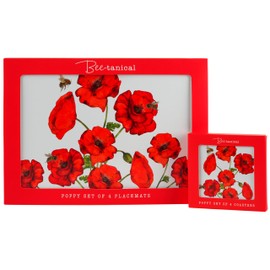 LP Set Of 4 Poppy Dinner Place Mats And Coasters