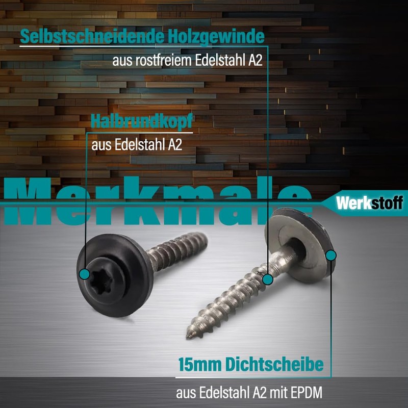Vooxa Pack of 200 Stainless Steel A2 Spenkrier Screws 4.5