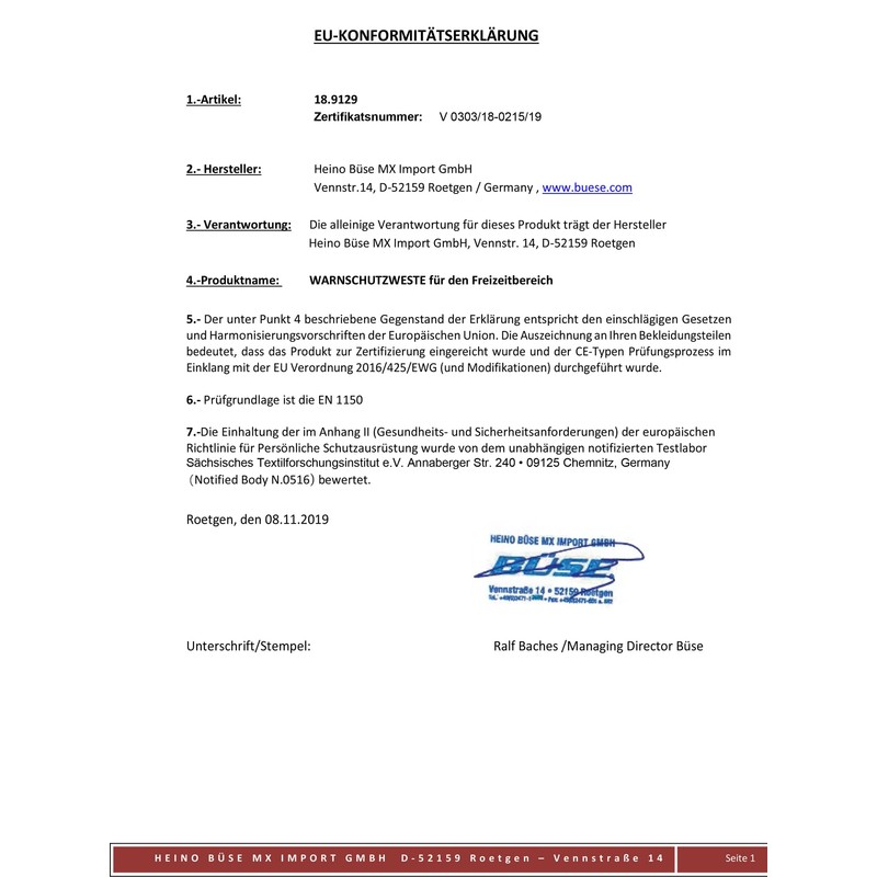 Bse Bse Warnschutzweste (2XL)