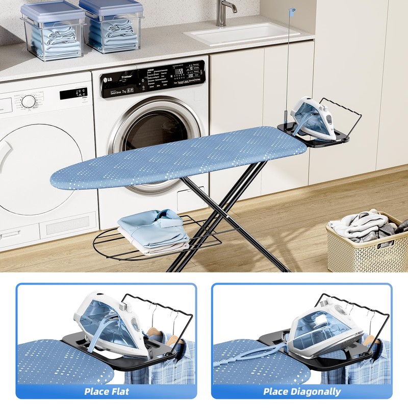 KINGBOARD Ironing Board, Compact Iron Board Full Size with Extra