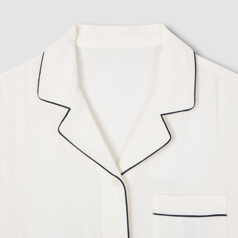 JAJU [JAJU/자주] 여 이중지 파자마 세트_아이보리 [JAJU] Women's Double Fabric