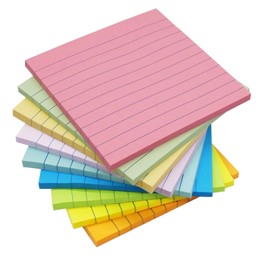 (9 Pack) Lined Sticky Notes 4x4 Post Sticky Notes with Lines, 9 Pastel Super Sticking Power Memo Self-Stick Note Pads Its, Sticky Notes Lined for Office, Home, Notebook, 40 Sheets/Pad