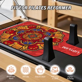 LIDYLSM Pilates Reformer Mat-Vitality pilates reformer towel,non-slip,Lightweight,washable,suitable for Home,Pilates studio, Gym Pilates Workout(Red)