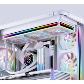 JONSBO ZA-120WR (Reverse) PC Case Fan, Reverse Blade,Silent Computer ARGB Fan with 4-Sides Infinity Mirror 2400RPM, PWM Integrated M&F Head,Aluminum Nameplate, 28MM Thick,White