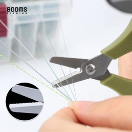 Booms Fishing S01 Line Cutter with Reel Keychain Fly Line Cutter for Outdoor Camping Hiking Fishing Anti-lost Green