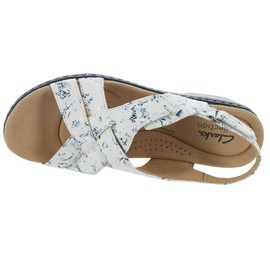 Clarks Merliah Echo Sandalias de tacón para mujer, Tela floral azul, 7 US