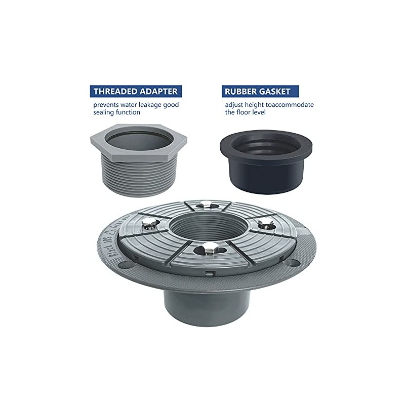 Neodrain 2-Inch PVC Sub Drain, Shower Drain Base, No Hub