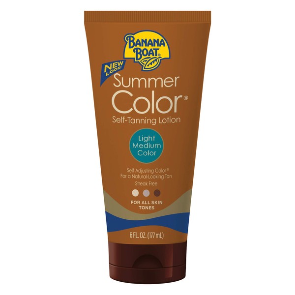 Banana Boat Self Tanning Lotion, Light/Medium Summer Color for All Skin Tones, Reef Friendly, 6 Ounce