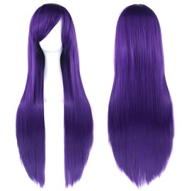 NCONCO Pelucas para Mujer, 80CM Moda Peluca Completa Peluca Recta Larga Cosplay Fiesta Disfraz Anime Periwig Pelo