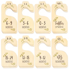 16Pcs Baby Closet Dividers Set Exquisite Hanging Baby Closet Separator Wooden Baby Closet Organizer Cute Hanging Closet Dividers Reusable Kids Clothes Wardrobe Divider for Nursery Baby Clothes