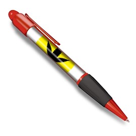 Destination Vinyl ltd Beautiful and comfortable Red Ballpoint Pen (Black Ink) - Rasta Weed Jamaica Map Flag #4758