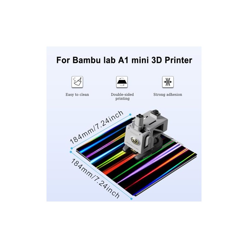 Placa de construcción de 184x184mm H1H para Bambu Lab A1
