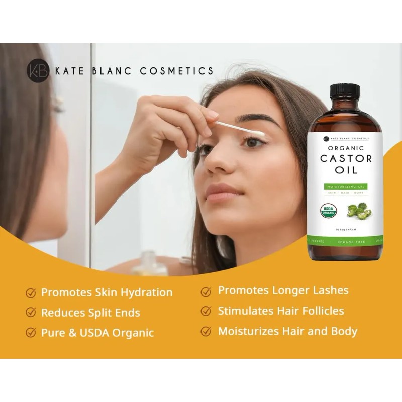 Aceite De Ricino Orgánico Para Crecimiento Capilar Kate Blan