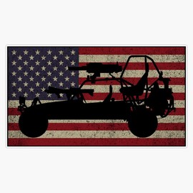 HOF Trading Desert Patrol Vehicle Dpv USA Distressed American Flag Vinyl Sticker Waterproof Decal Laptop Wall Window Bumper Sticker 5"