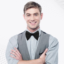 LJBFNN Oversized Bow Ties for Men, Pre-tied Black Bow Tie Adjustable Mens Bow Ties Formal Tuxedo Bowtie for Wedding Party