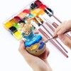 Transon Flat Paint Brush Set 7pcs for Acrylic Watercolor Gouache