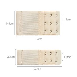 Quesuc Bra Extension 8 Pieces Bra Extension Elastic Bra Extension Hook Black Red White Skin Tone Bra Extender Extension Strap Elastic Band Soft 3 Rows with 3 Buttons 3 Rows with 2 Buttons,