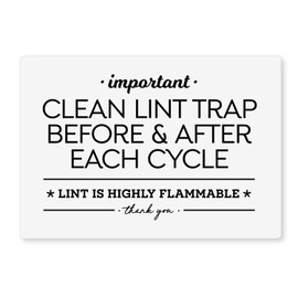 Reilly Originals 3.5x5 Inch Designer Magnet, Clean Lint Trap Before & After Use ~ Designer Graphics (White)