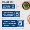 Please Help Keep Laundry Room Clean Sign, Engraved, 2x6 Inches,