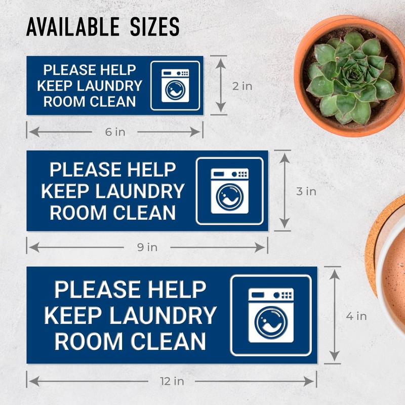 Please Help Keep Laundry Room Clean Sign, Engraved, 2x6 Inches,