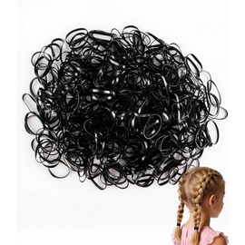 Lafefe 500pcs Small Elastic Hair Bands, Hair Bands Suitable for Women and Children With Braided Hair - Black
