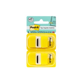 Post-it 680-YW2 Flags Value Pack, Yellow, 1-Inch Wide, 50/Dispenser, 12-Dispensers/Pack