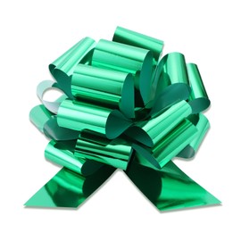 2 Pcs Large Ribbon Pull Bow - 12" Wide, Big Gift Bows for Cars Decor, New Houses, Gift Basket, Presents, Wreath, Decoration, Office, Valentine's Day (Green)