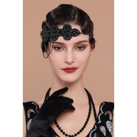 BABEYOND 1920s Flapper Headband Crystal Great Headpiece Roaring 20s Flapper Hair Accessorie