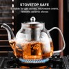 PARACITY Glass Teapot Stovetop 50 OZ/1500ml, Tea pot with Removable