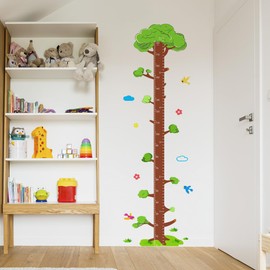 Tree Self-adheve Vinyl Nursery Wall Decal Baby Growth Chart Sticker for Bedroom Play Room