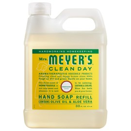 Mrs. Meyer’s Refill Jabón de Manos Líquido Honeysuckle, 975 ml | Repuesto Dulce con Aroma Natural a Miel | Fórmula Suave de Origen Vegetal | Ideal para Uso Diario | Sin Parabenos ni Crueldad Animal