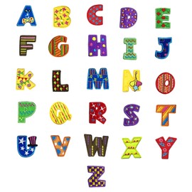 Qusmeiyici 26Pcs A to Z Letters Embroidered Applique Patches, DIY Sew on Patch Iron on Patches for Clothing Jackets Jeans Skirts Backpacks Hats Arts Craft Sew Making