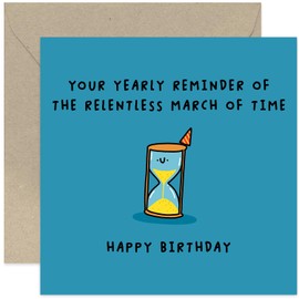 Old English Co. Funny Birthday Cards for Men Women - 'Relentless March of Time' Rude Birthday Cards for Dad Brother Son Mum Sister Daughter - Cheeky Joke Humour 30th 40th 50th 60th | Blank Inside