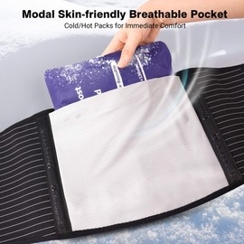 Bracepost Back Brace for Lower Back Pain,Reusable Ice Pack for Injuries Lumbar Support Belt for Men Women,Bionic Spine Design Back Brace with Cold Pad for Sciatica Herniated Disc,L