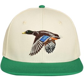 EDTREK Elite Youth Country Hat for Big Kids - Boys Snapback Hat with Flat Brim (Green with Old School Camo - Mallard)