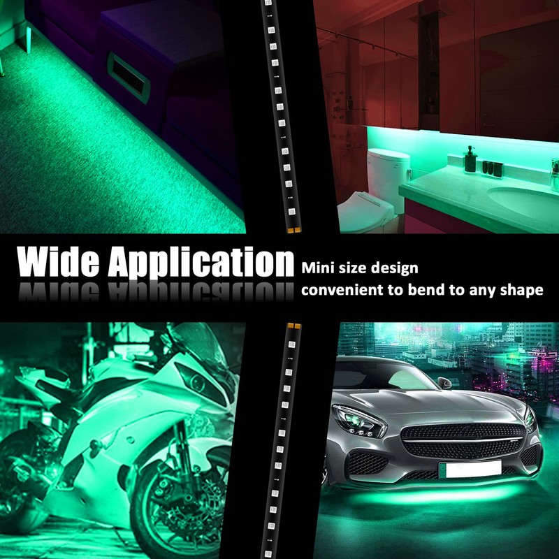 XT AUTO Green 12v 15 Led 30cm Car Flexible Waterproof