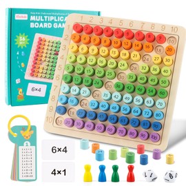 Montessori Multiplication Board Game, Multiplication Board, Wooden Multiplication Board, Children's Learning, 1 x 1 Board Game for Mathematical Manipulations, Children's Counting Toy
