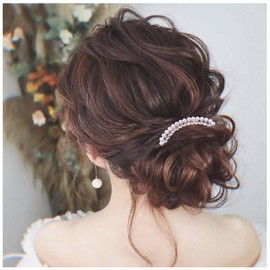 Yheakne Crystal Bridal Hair Comb Gold Rhinestone Wedding Headpieces Pearl Hair Piece Bride Side Peine Pearl Wedding Accesorios Para El Cabello Para Novia Y Damas De Honor Estilo A