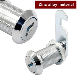 BokWin 1 Pcs Cabinet Cam Lock with Key 1-1/8 Inch File Cabinet Lock Set Cam Locks Keyed Alike for Mailbox Drawer Tool Box Cylinder(Silver)