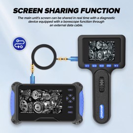 Endoscope Camera with 0.24 Inch / 6.25 mm Articulated Probe, Double-Sided Swivel Borescope IP67 Waterproof Flexible Inspection Endoscope for Aircraft Mechanics & Car Engines