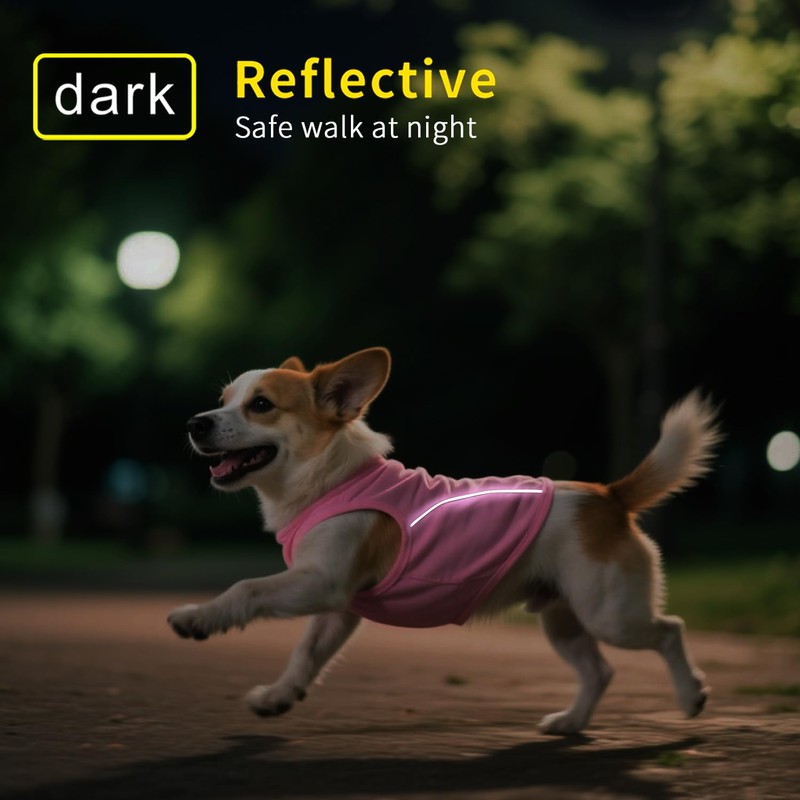 Idepet 2 Pack Dog Shirts with Reflective Strip Soft Breathable